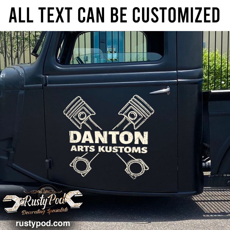 personalized crossing piston sticker 10965